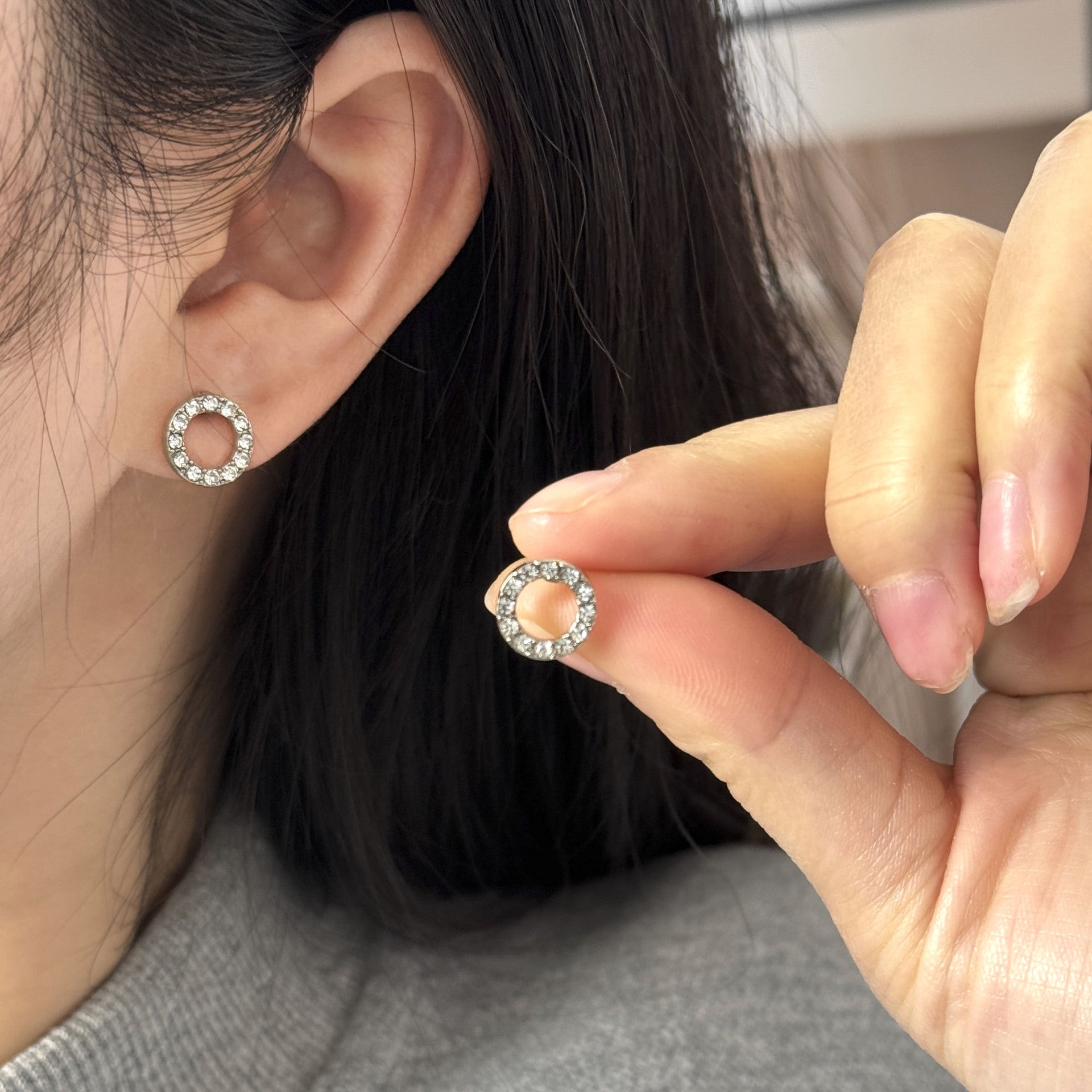 Wholesale Big Dipper Zircon Stud Earrings Silver Tone Trendy Jewelry Accessory For Everyday Wear And Boutique Resale