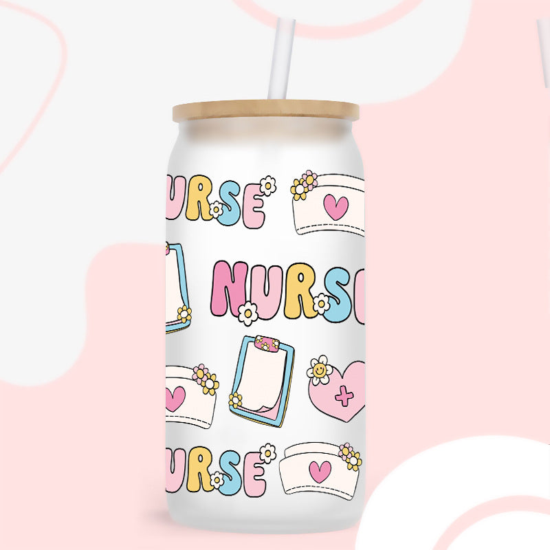Wholesale Color Needle Tube stethoscope Medical 16oz Cup UV DTF Wraps