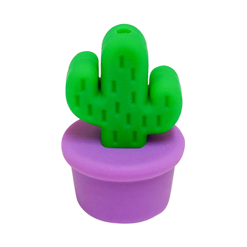 Wholesale of 10PCS Mini Cactus Silicone Beads