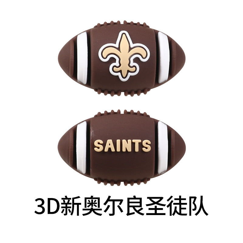Wholesale 20pcs/pack  Rugby team logo silicone 3D Focal Beads