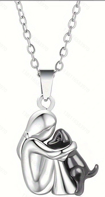 Wholesale Cute girl and dog embracing earrings