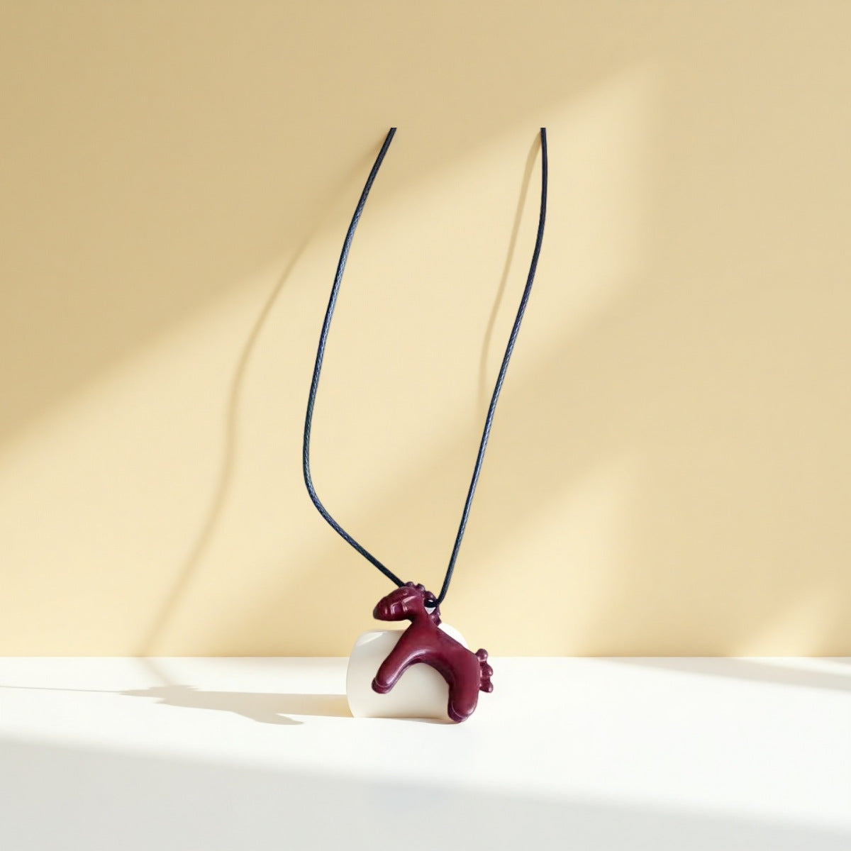 Wholesale Cute Colorful Horse Inlaid Diamond Pendant Necklace