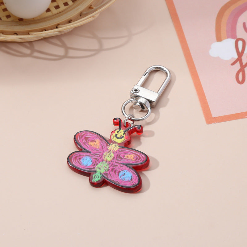 Wholesale Colorful Butterfly Rainbow Keychain