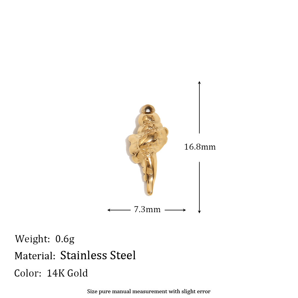 Wholesale Golden Ocean Flower Heart-Shaped Smiley Face Pendant