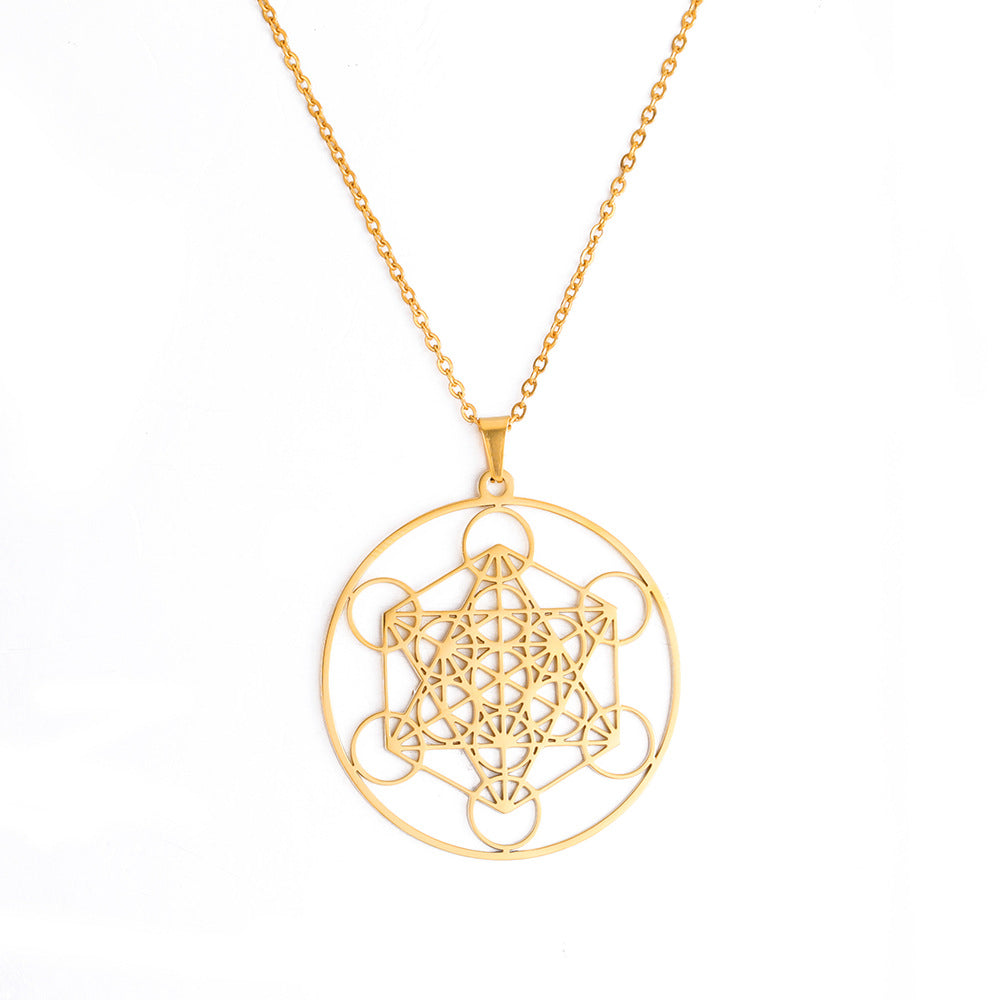 Wholesale Angel Seal Metatron Kabbalah Garden Stainless Steel Necklace