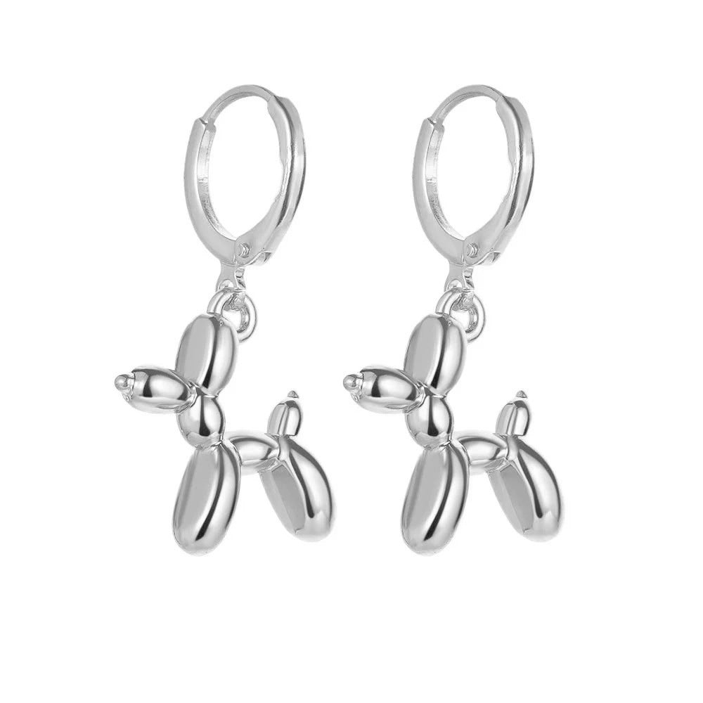 Wholesale Personality Creative Balloon Dog Popular Earrings Ornaments