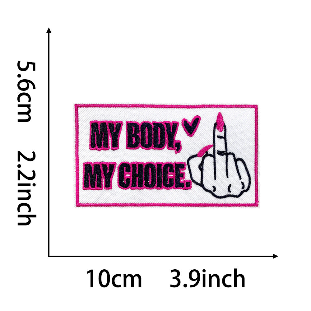 Wholesale Towel Embroidery Iron On Patches Retro Funny Text Rectangular For Coats Everyday