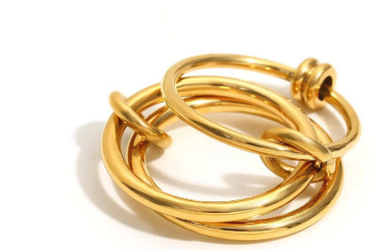 Wholesale Titanium Steel Luxury Layered Rings