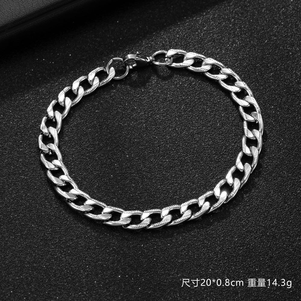 Wholesale Hip hop trendy Cuban chain titanium bracelet