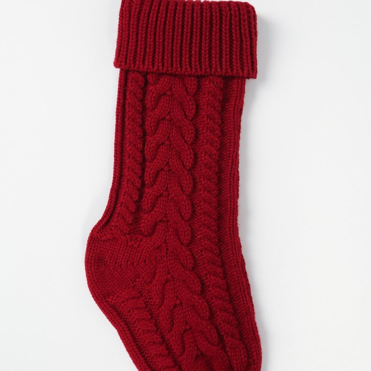 Wholesale A Custom Popular Christmas Stocking Black and White Cow Print Plush Knit Socks Holiday Decoration