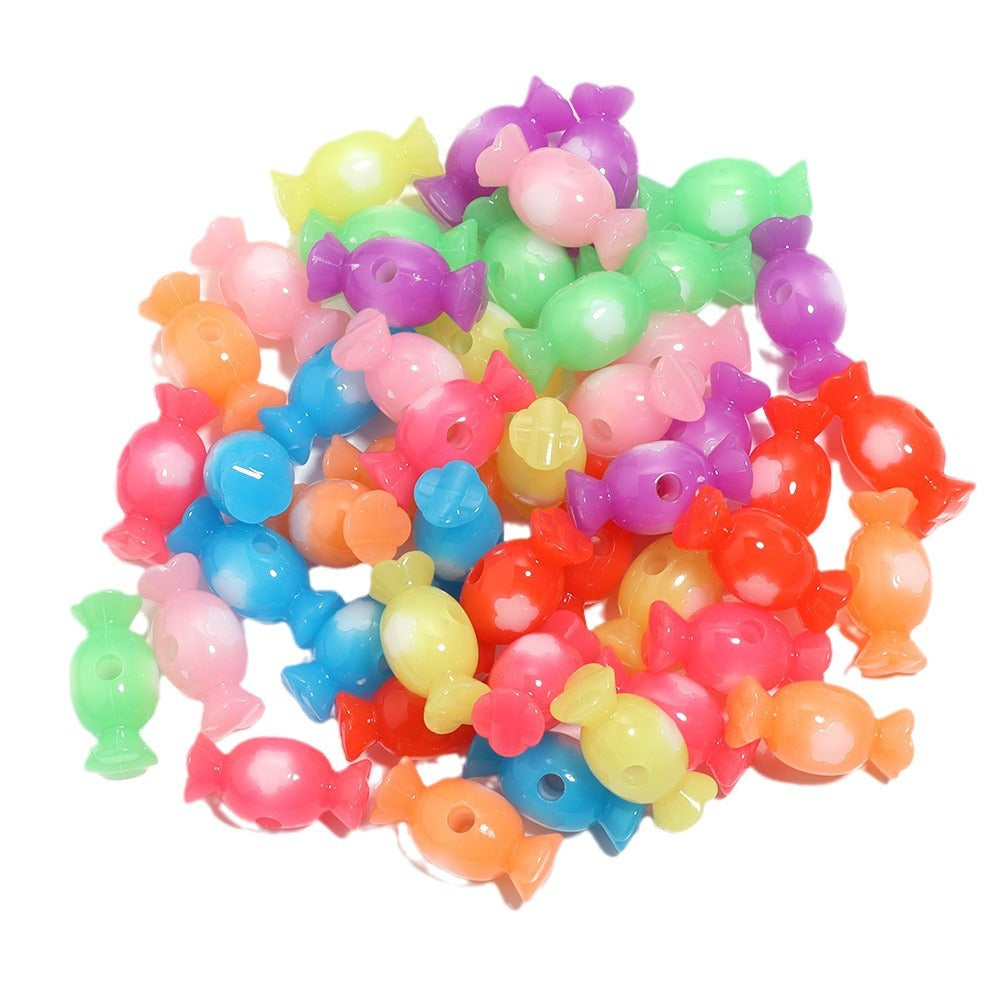 Wholesale  40pcs Jelly two-color colored candy acrylic beads