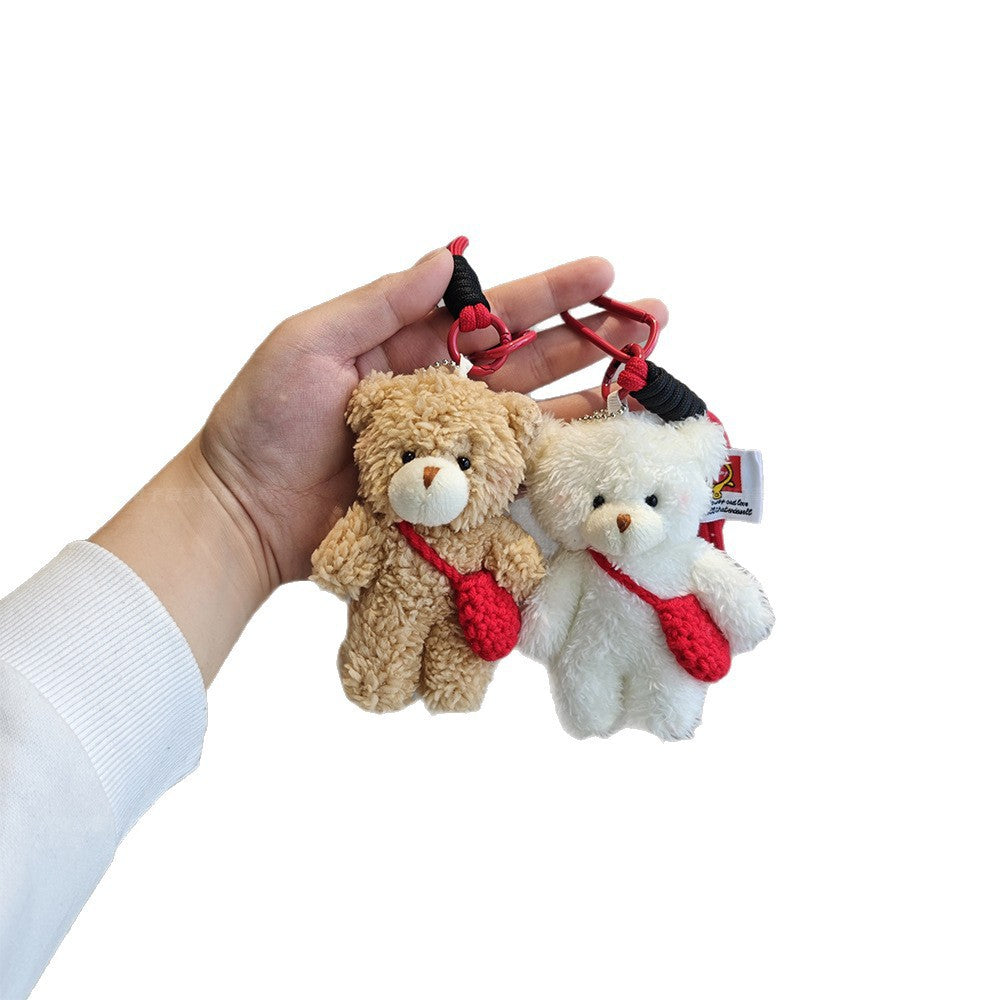 Wholesale Lanyard Blush Bear Cute Plush Bag Pendant Doll Couple Doll