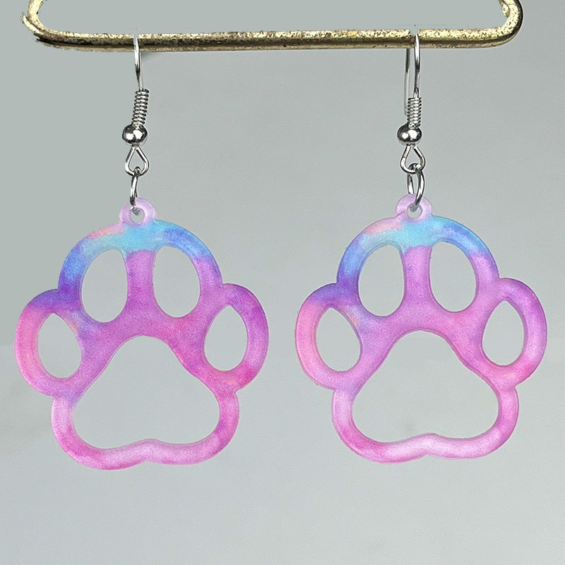 Wholesale 2 pairs/pack Valentine's Day Pink Smudge Flower Flamingo Strawberry Hollow Earrings