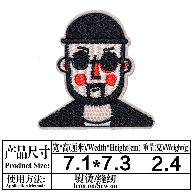 Wholesale 6 Pack Embroidered Face Patch Stylish Cloth Sew On Badge For Clothing DIY Fashion Accessory Everyday Gift Boutique Resale