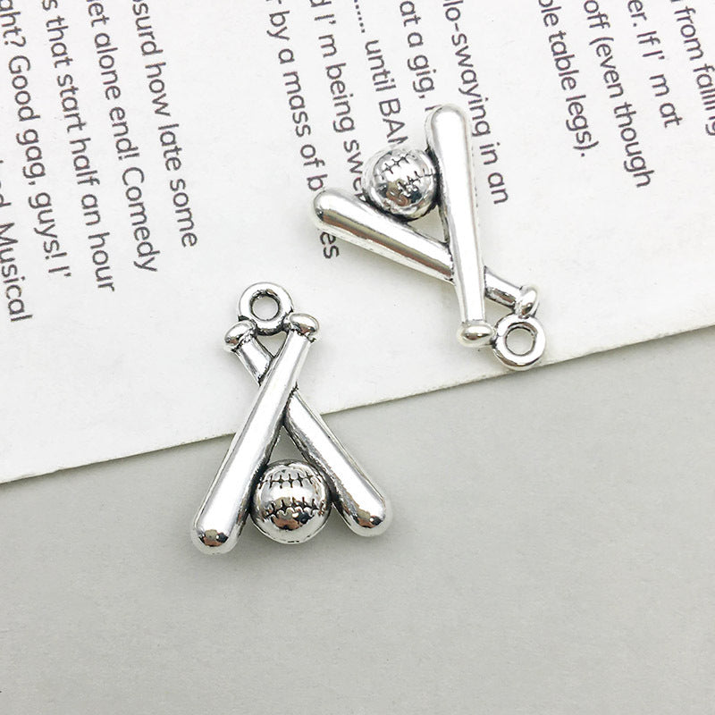 Wholesale 1 Antique Silver Alloy Simulation Rugby Baseball Series DIY Pendant