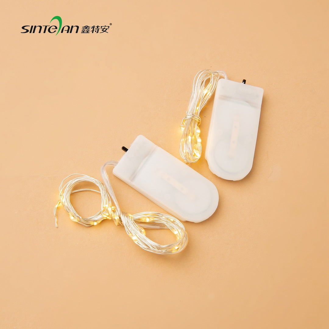 Wholesale Christmas tree light string warm white lighting LED low voltage light anti-electric shock button battery copper Christmas light