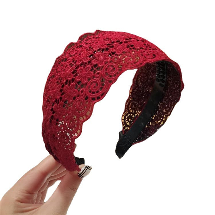 Wholesale Korean style sweet and fresh wide-brimmed fabric lace headband