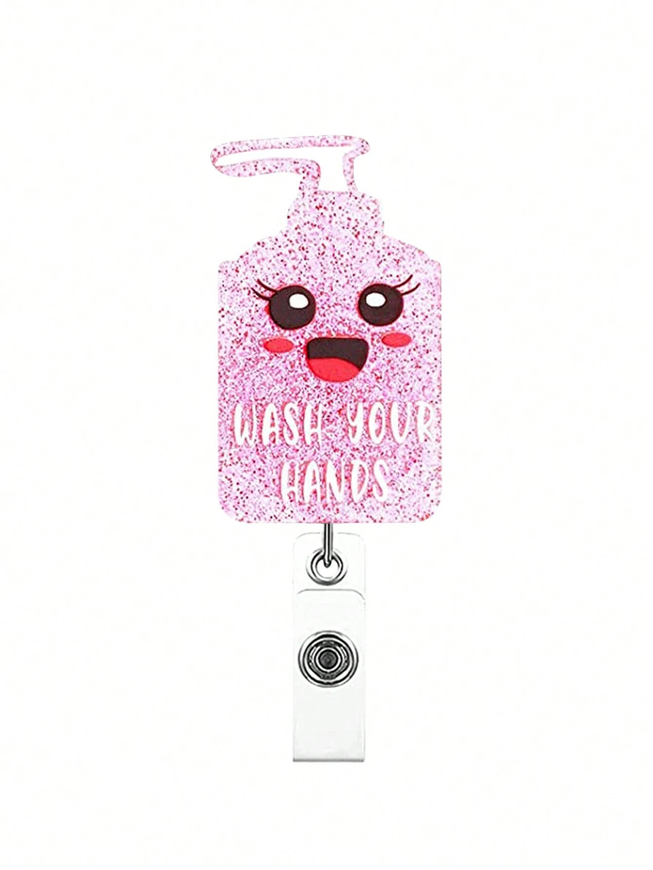 Wholesale Acrylic Love Clothes Syringe Mask Retractable Badge Scroll Keychain