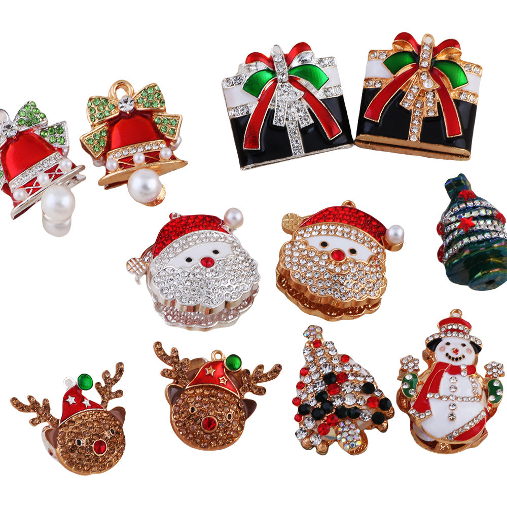 Wholesale Santa Christmas Tree Straight Hole Beads