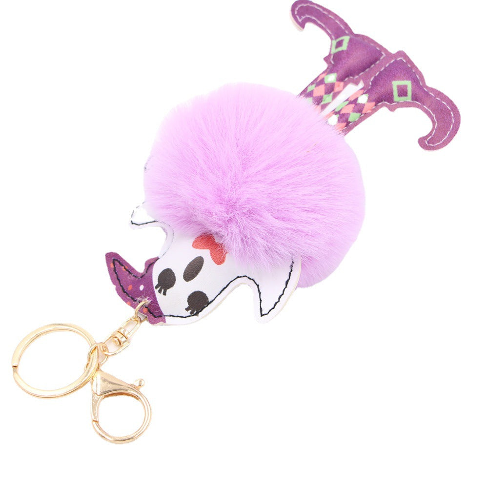 Wholesale Creative Halloween Ghost Clown Plush Ball Keychain