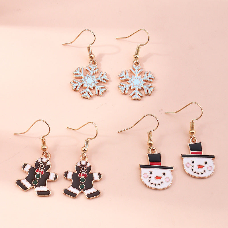 Wholesale Santa Claus Christmas Tree Snowman Snowflake Earrings