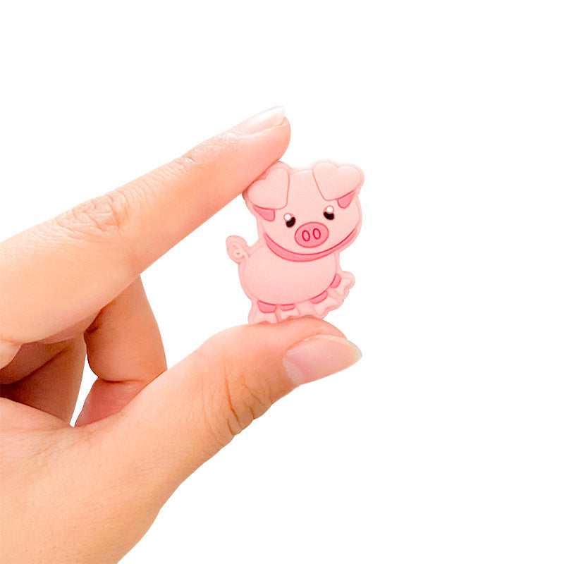 Wholesale 10pcs Cartoon animal piglet Focal Beads