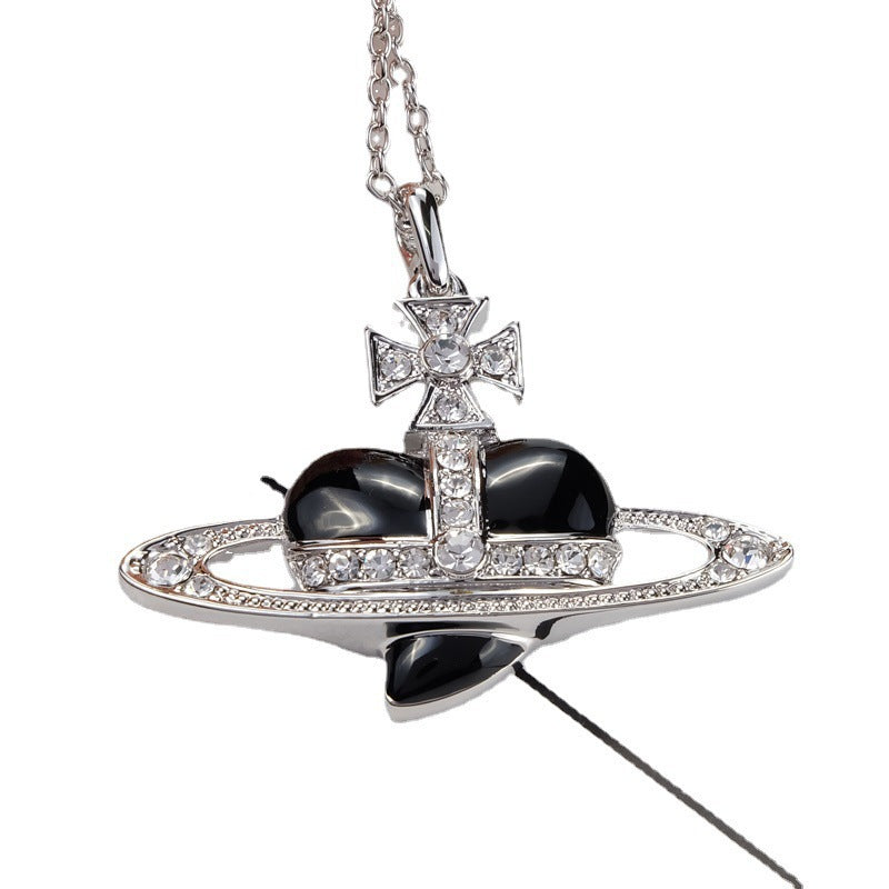 Wholesale Enamel Lacquered Love Saturn Necklace