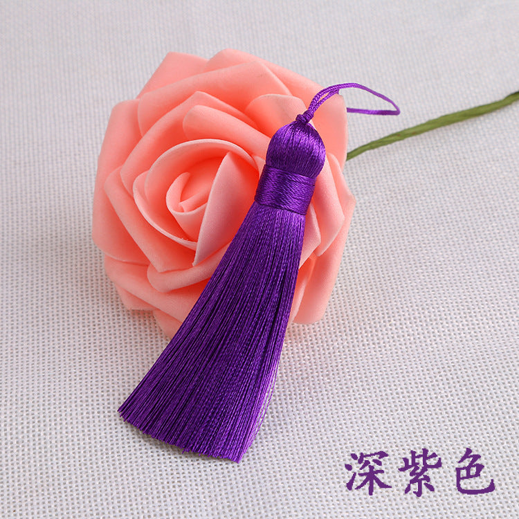 Wholesale 8CM Short Fat Vertical Ice Silk Small Tassel Hanging Ear Pendant