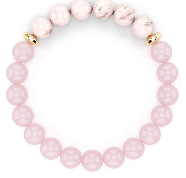 Wholesale Crystal White Turquoise Colorful Double Layer Pink Zebra Magnet Bracelet