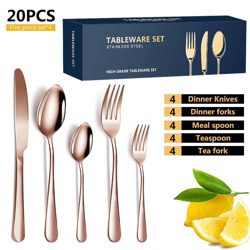 Wholesale Patterned Stainless Steel Tableware Sets