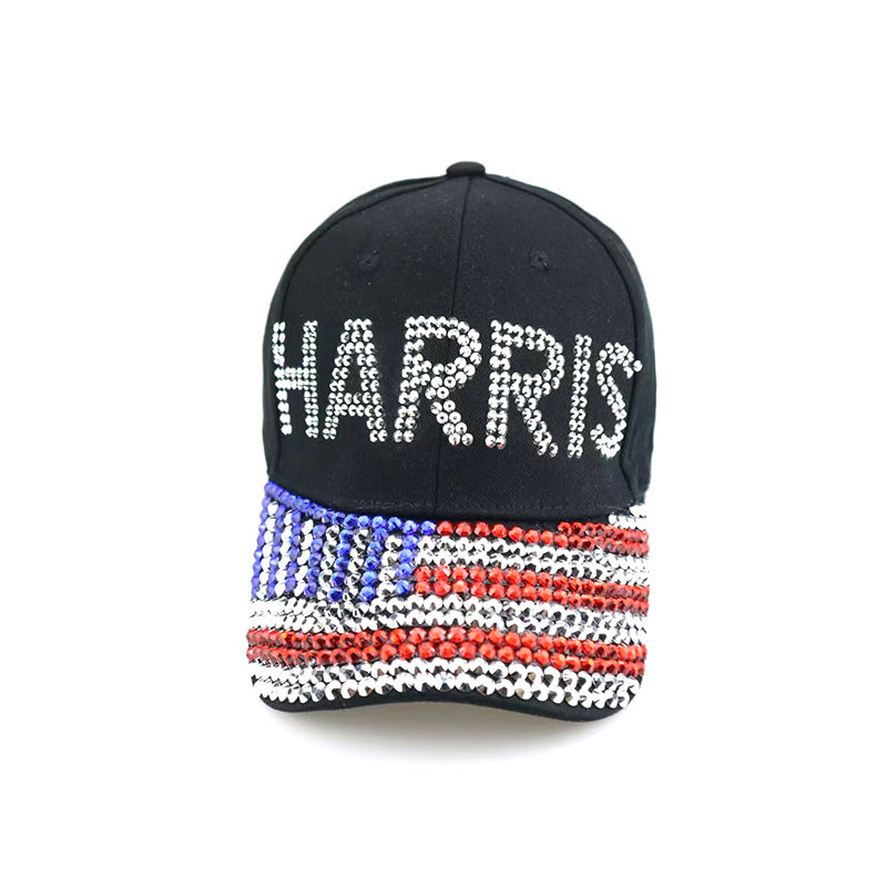 Wholesale New Baseball Cap Flag Denim Diamond-encrusted Election Event Cap Sunshade Sunscreen Cap Tide Cap