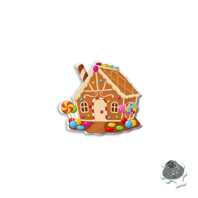 Wholesale Cartoon Christmas Series Brooches Christmas House Badges