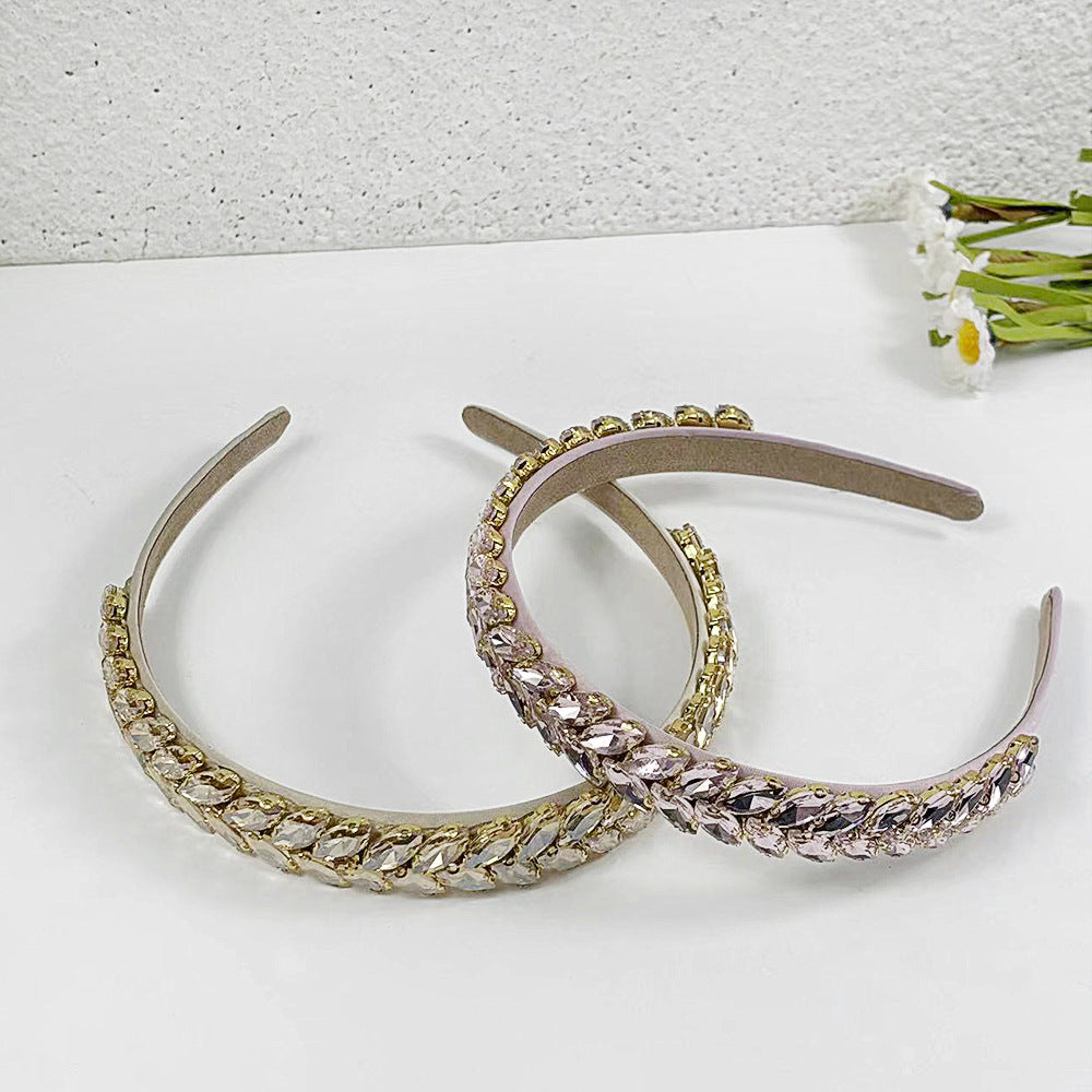 Wholesale Rhinestone Headband Baroque High-grade Headband Heavy Industry High-grade Diamond Headband Super Flash Hair Accessories