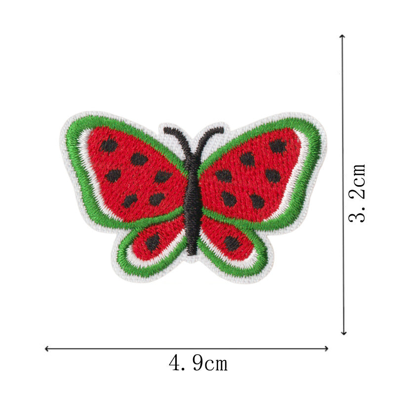Wholesale 9Pc Watermelon Embroidery Patches Iron On No Sew Appliques Summer Fruit Theme DIY Decorative For Clothes Bags
