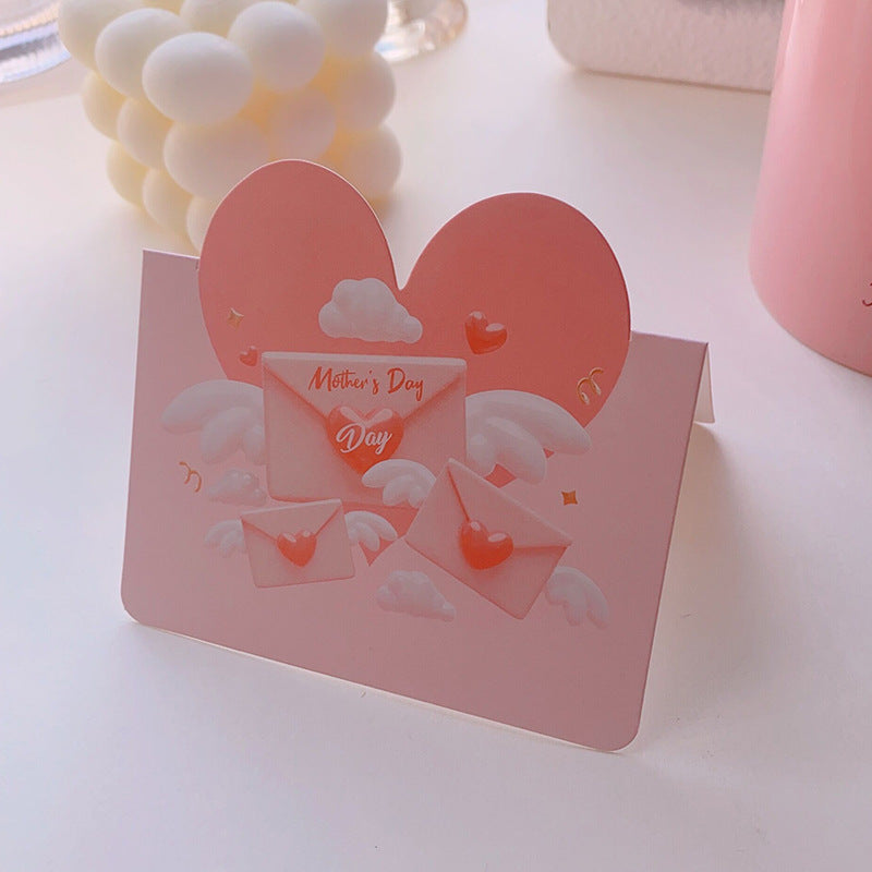 Wholesale of 10pcs/pack Mother's Day Love Flowers Paper Greeting Cards