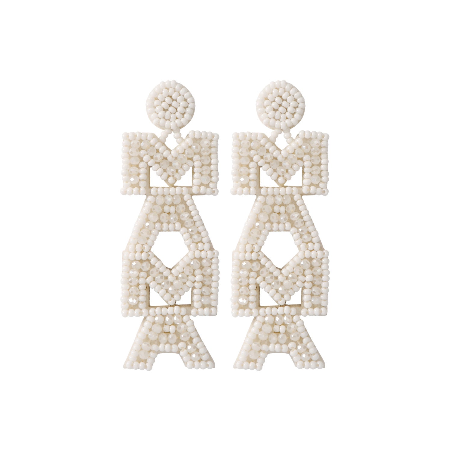 Wholesale Bohemian Mom Mother's Day Vintage Letters Rice Beads Earrings