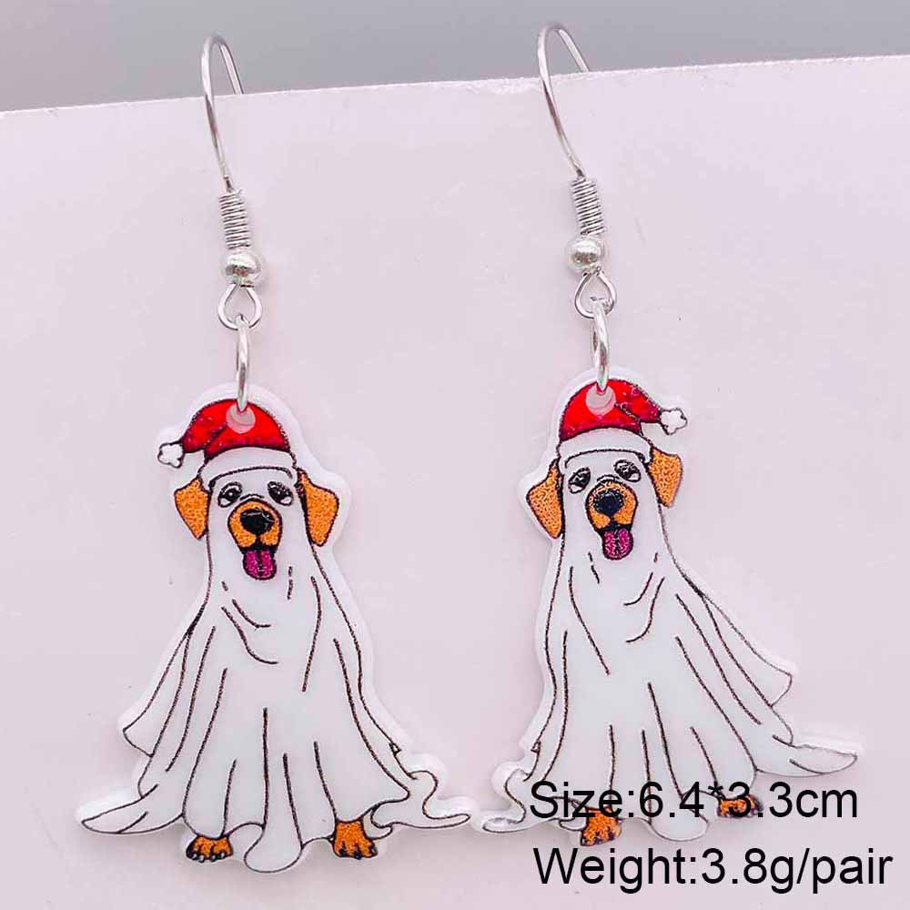 Wholesale Christmas Ghost Dog Acrylic Earrings
