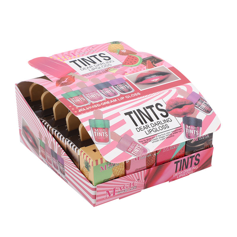 Wholesale 24pcs Long Lasting Moisturizing Waterproof Ice Cream Liquid Lip Glaze