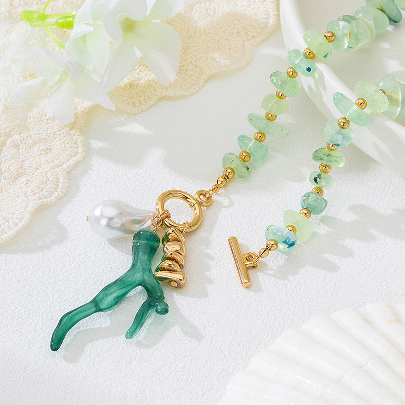 Wholesale Electroplated Alloy Handmade Woven Shell Pearl Beach Vacation Necklace Fashion Accessory For Resale