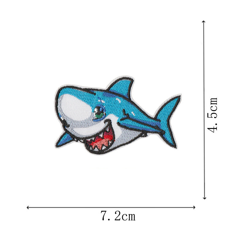 Wholesale Embroidered Ocean Animal Iron On Patches Mermaid Starfish Shark Set Of 10 For ets DIY Craft Supply