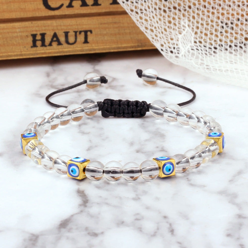Wholesale Hand woven square Devil' s Eye bracelet