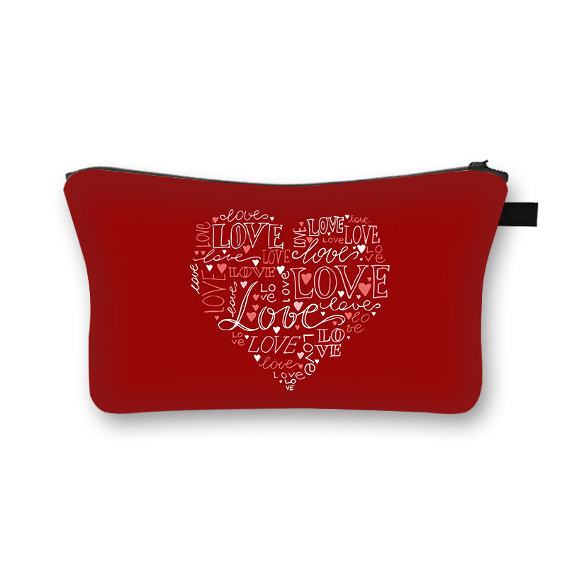 Wholesale new valentine's day love sweet breathable girl makeup bag student storage bag cartoon makeup portable