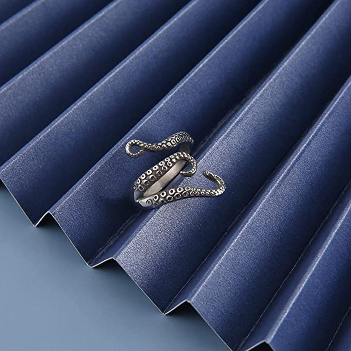 Wholesale Octopus tentacle open ring punk retro ring men