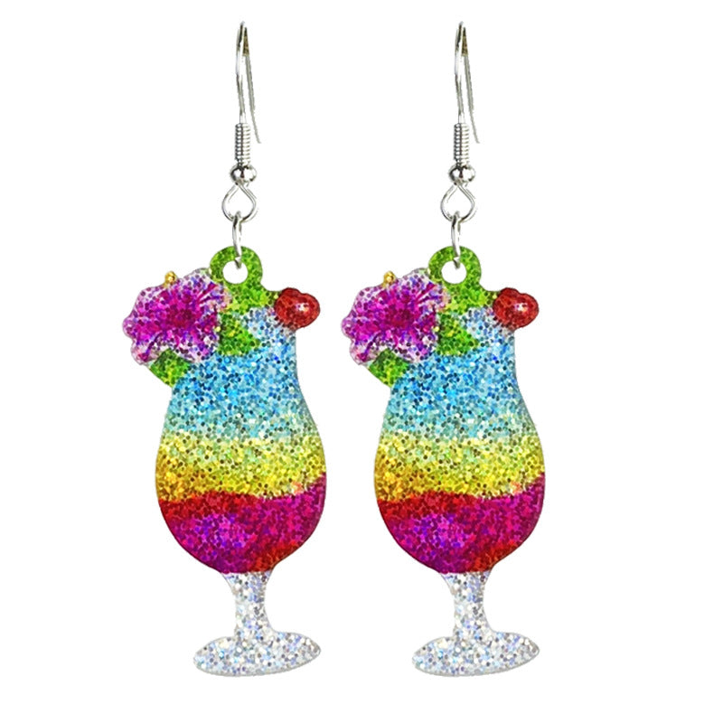 Wholesale Dance Party Oktoberfest Wine Cocktail Earrings