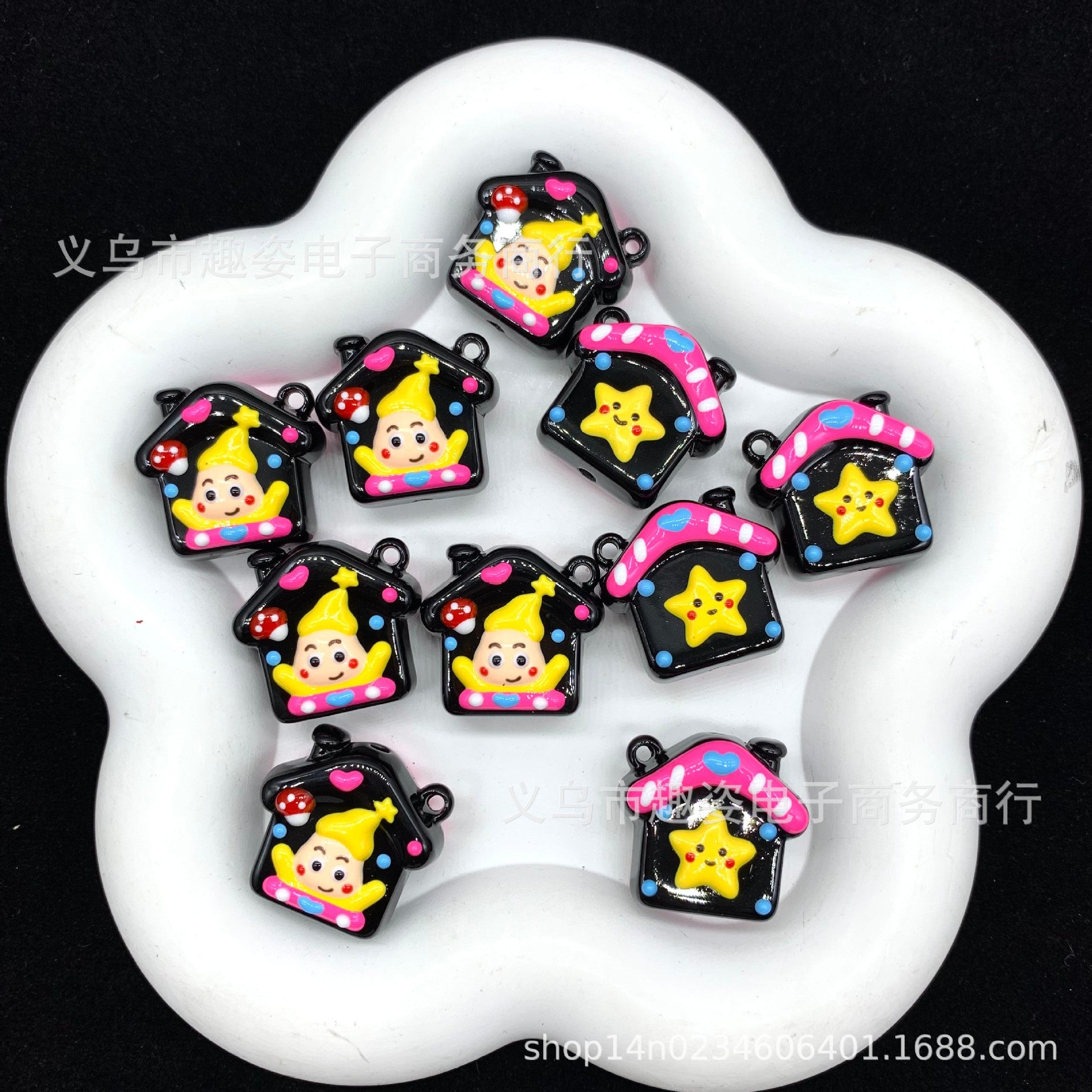 Wholesale 10pcs Colorful little house beads Acrylic Beads