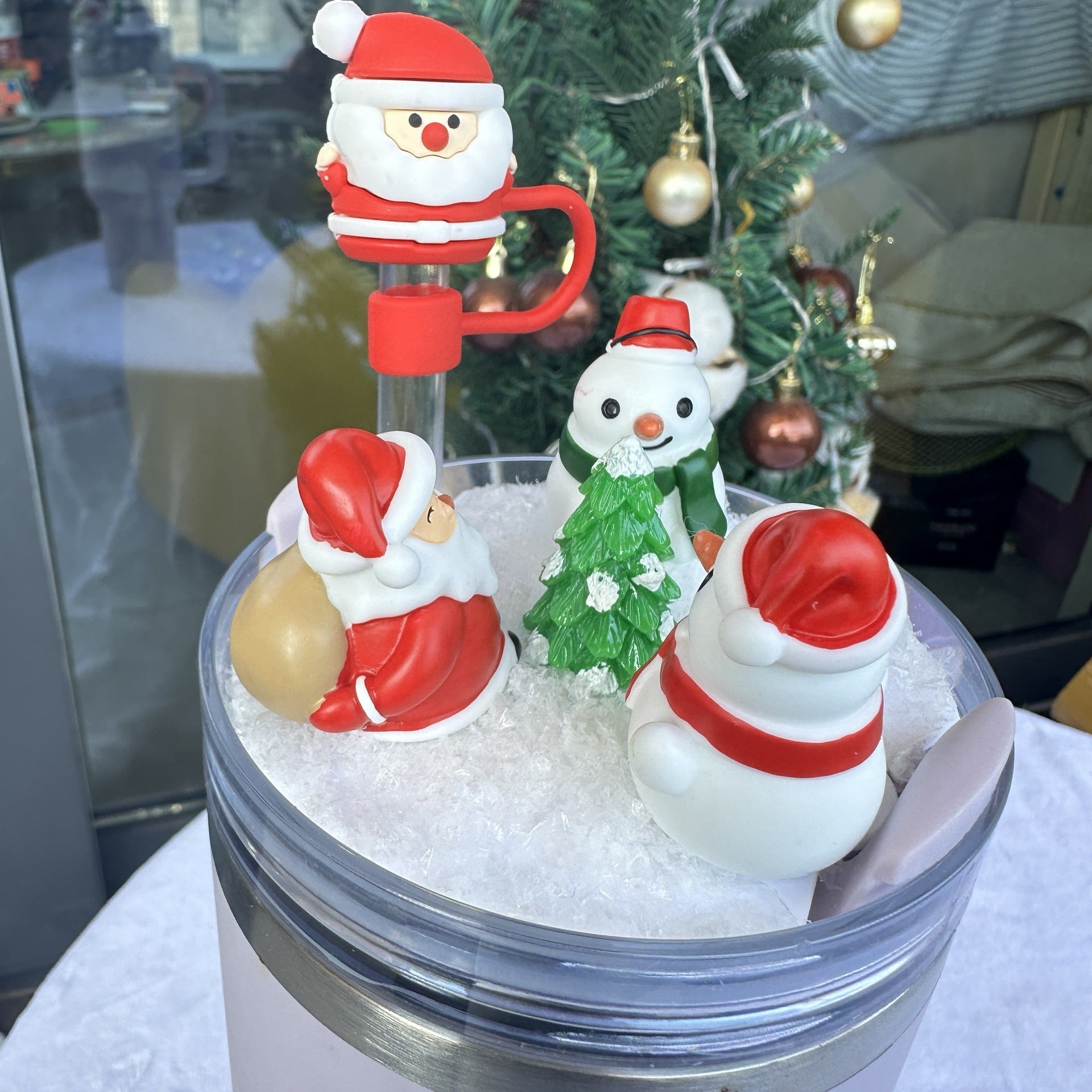 Wholesale Christmas Snowman Full Coverage Large Board Ice King Cup Accessories