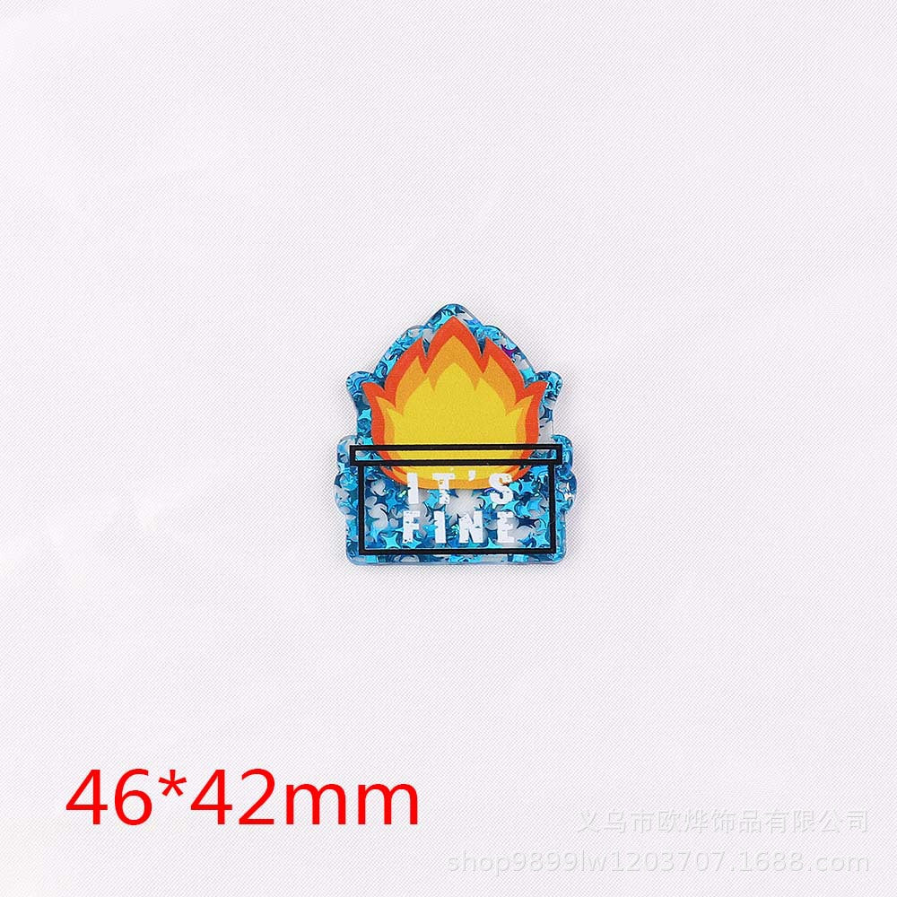 Wholesale 10pcs Loose Powder Cartoon Organ Medical Letters Acrylic Cute Things DIY Patches