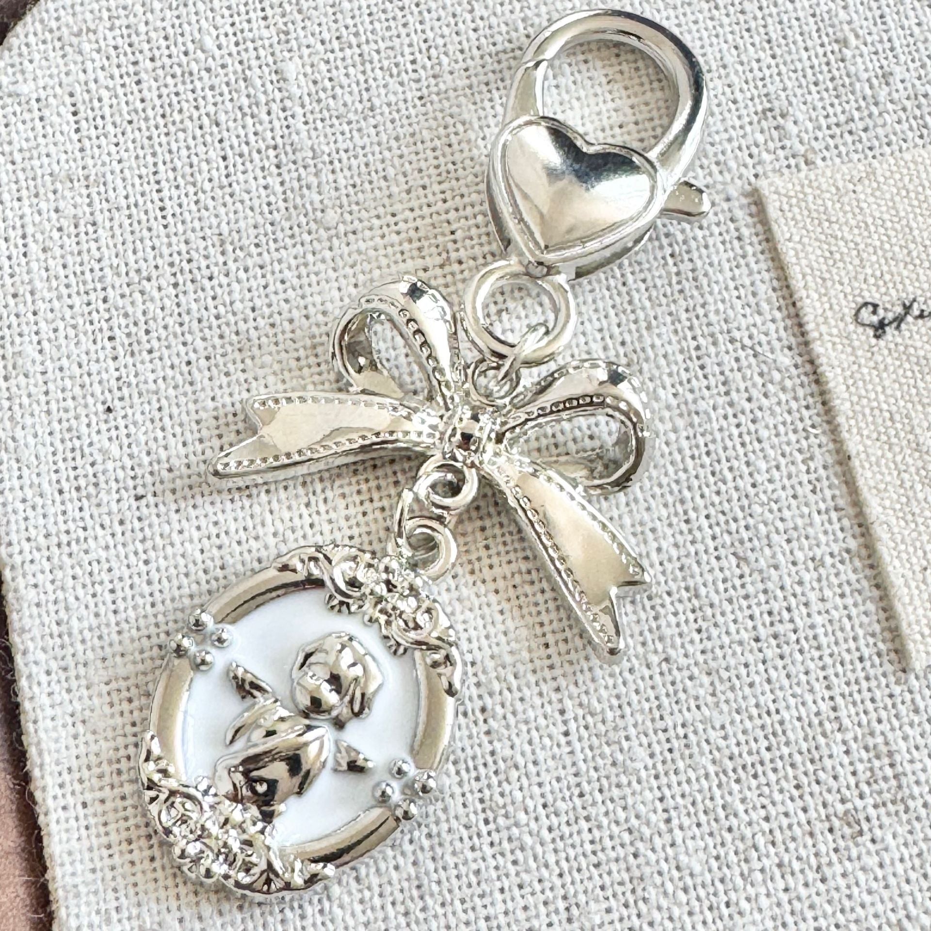 Wholesale Bowknot Pendant Bag Charm Retro Angel Keychain