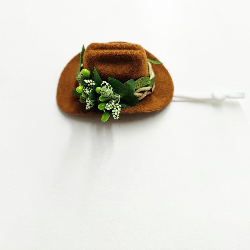 Wholesale Factory new western cowboy hat felt hat pet hat cat hat birthday party hat pet hat