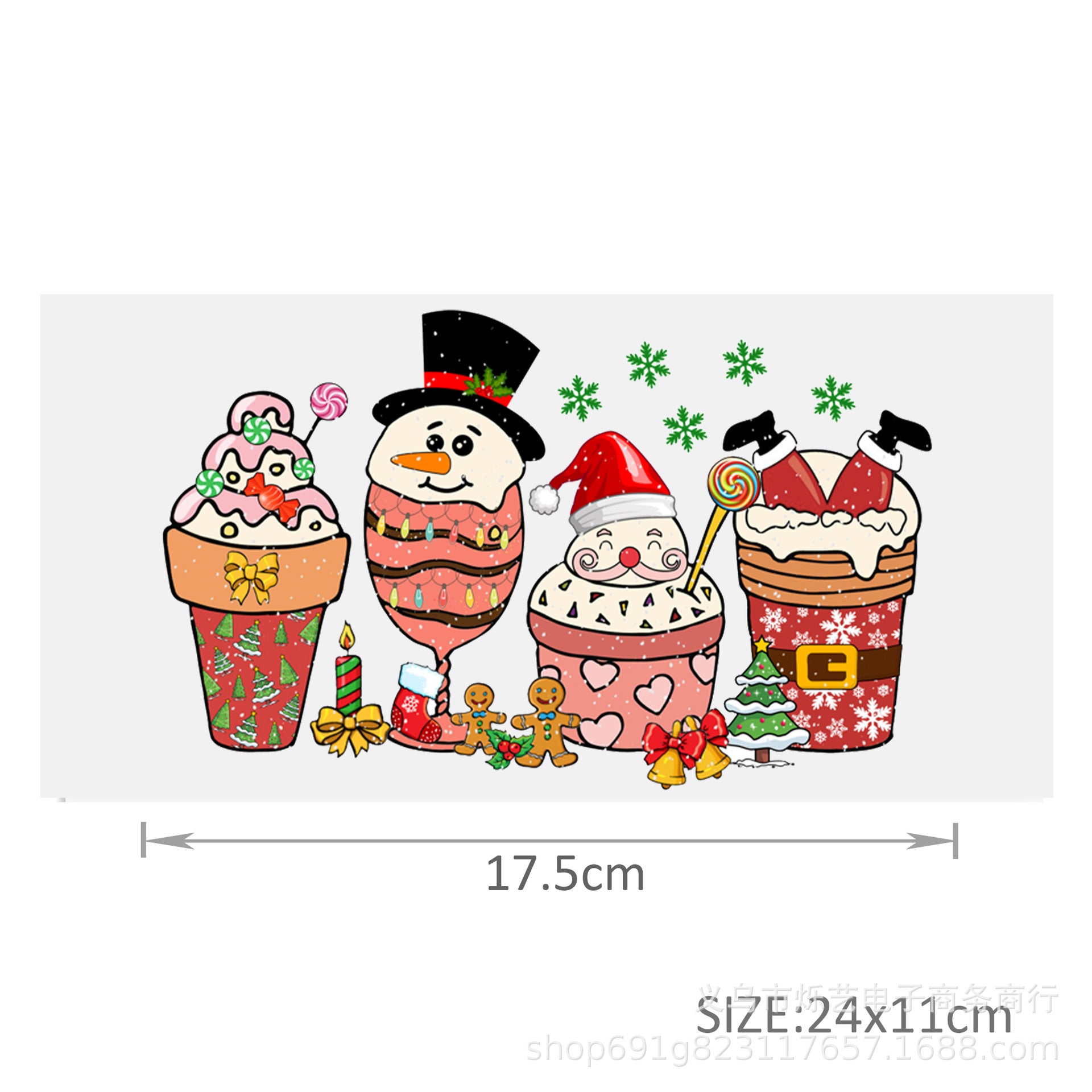 Wholesale Christmas  Snowman Drink  16oz Cup UV DTF Wraps